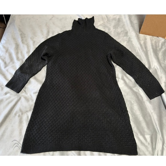 Terra & Sky Dresses & Skirts - Terra & Sky Black Turtleneck Sweater Dress Cable Knit Long Sleeve Plus Size 0X